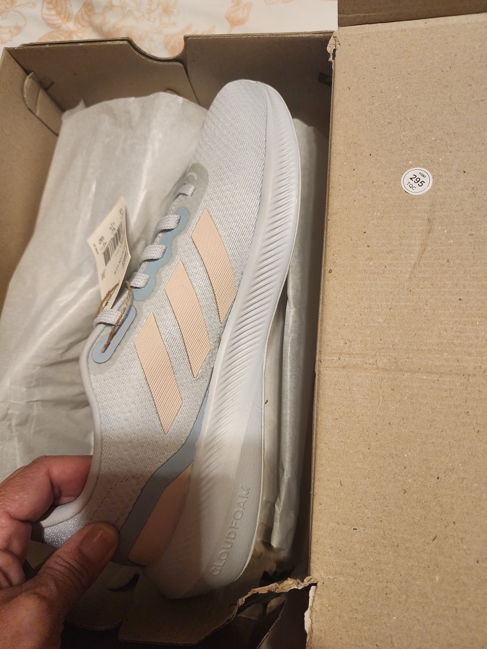 Adidas Women’s Cloudfoam Light Blue & Cream Running Shoes